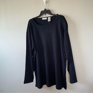 Eileen & Co Wide Ribbed Black Sweater Size 20W